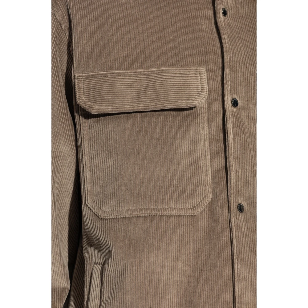 Emporio Armani Ribfluwelen jas Beige Heren