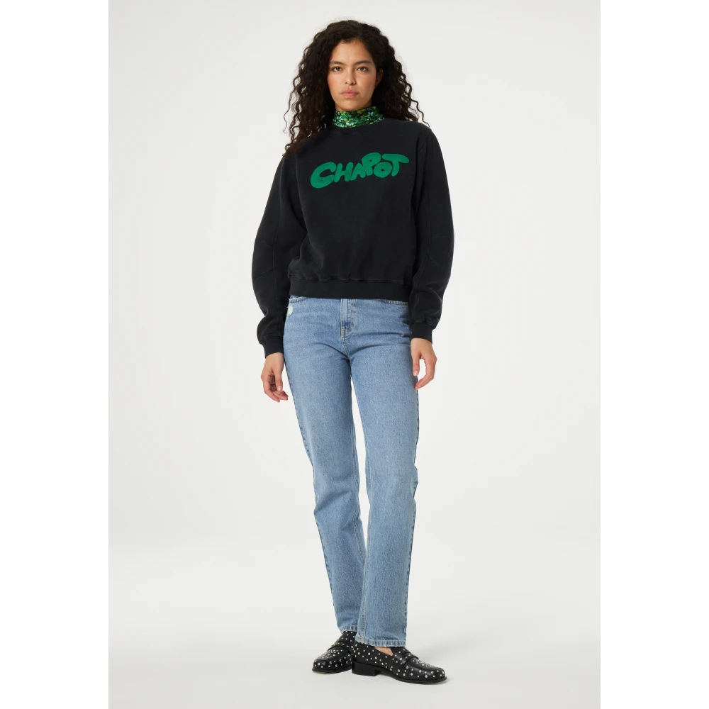 Fabienne Chapot Comfortabele Gebreide Trui Black Dames