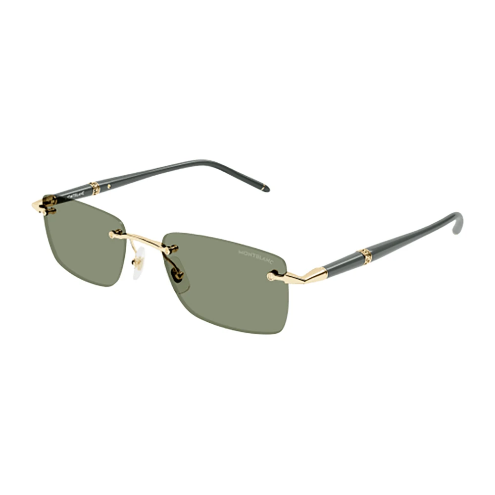 Montblanc Men's Gray Rimless Rectangle Sunglasses