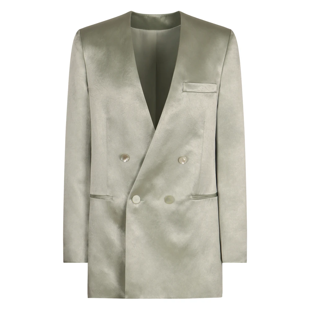 Philosophy di Lorenzo Serafini Klassieke Double Breasted Blazer Green Dames