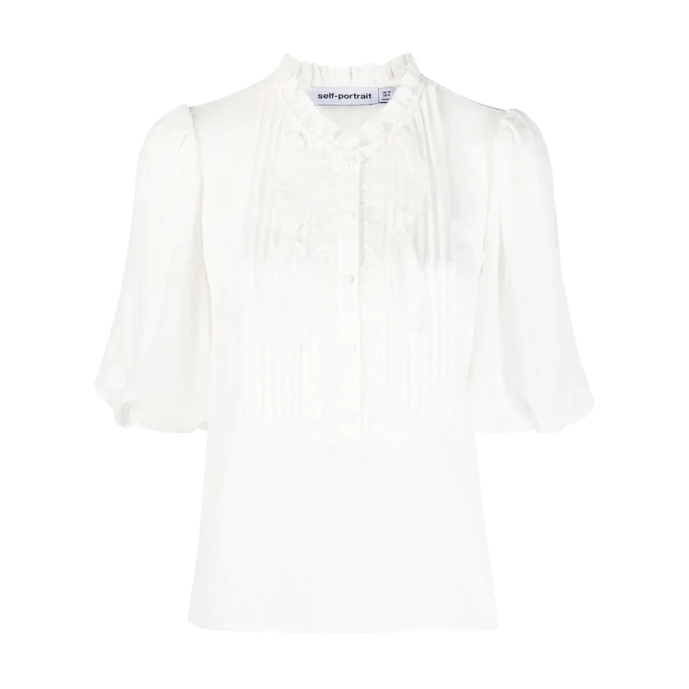 Self Portrait Witte Chiffon Top White Dames