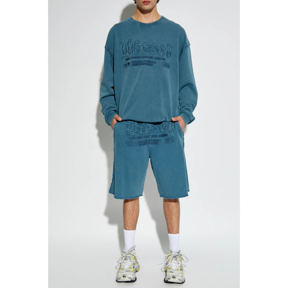 Diesel Hoodie S-Boxt-Raw Blue Heren