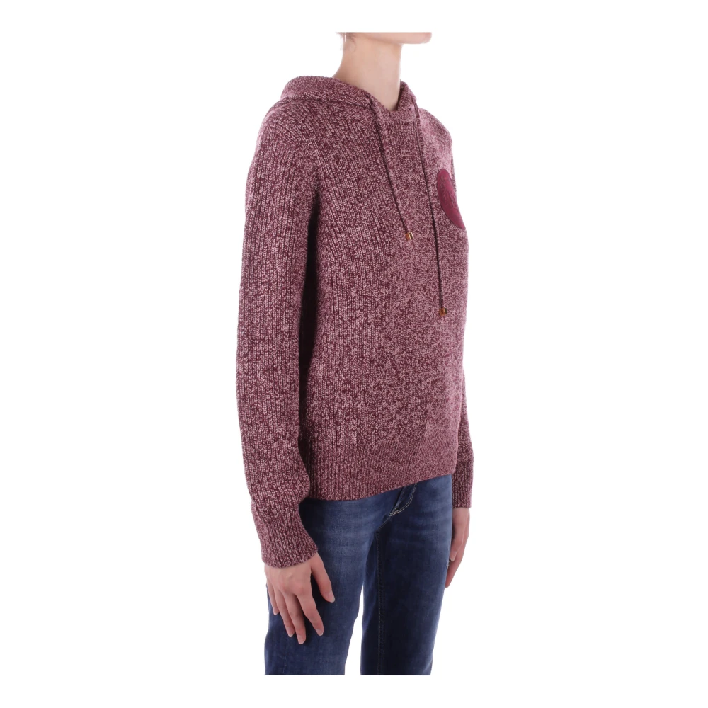 Elisabetta Franchi Bordeaux Hoodie met Geborduurde Details Red Dames