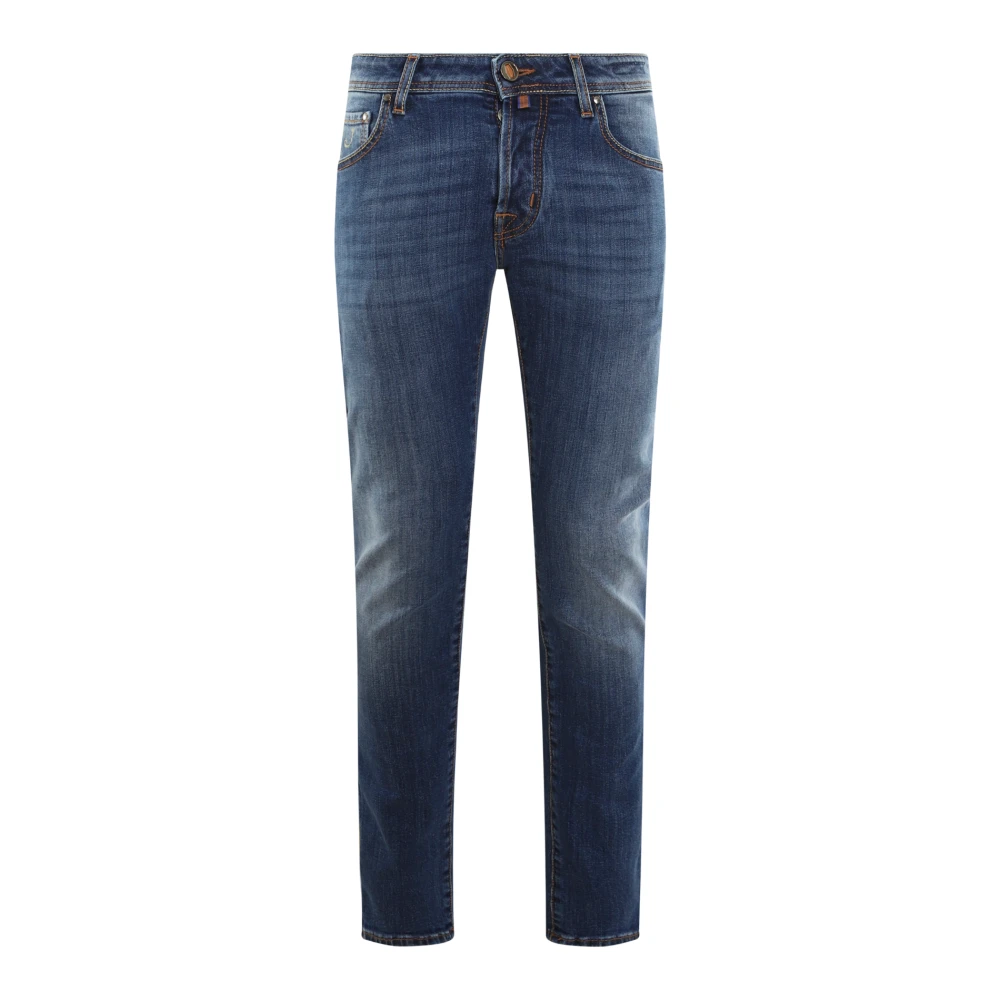 Jacob Cohën Blauwe Denim Jeans met Sjaal Detail Blue Heren