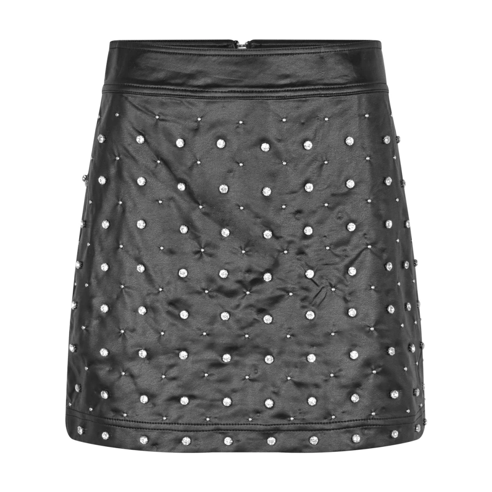 Cras Zwarte PU Leren Rok met Studs Black Dames