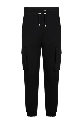 Svarta Cargo Joggers med Logo Print
