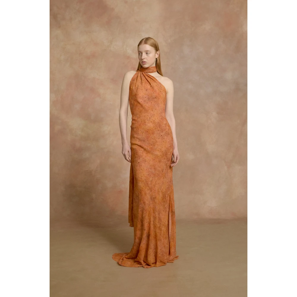 Cortana Lara lange jurk sora print Orange Dames