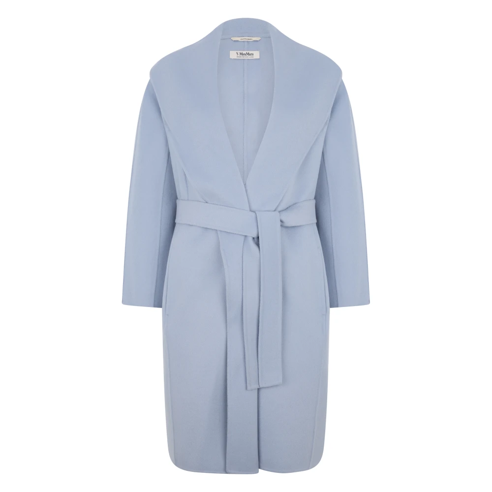 Max Mara Blue Belted Coats, Female, M, Messi Robe Coat