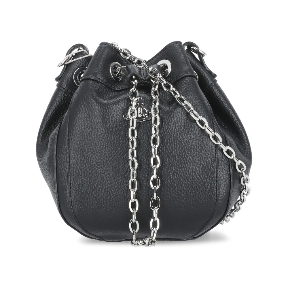 Vivienne Westwood Zwarte Bucket Bag met Koordsluiting Black Dames