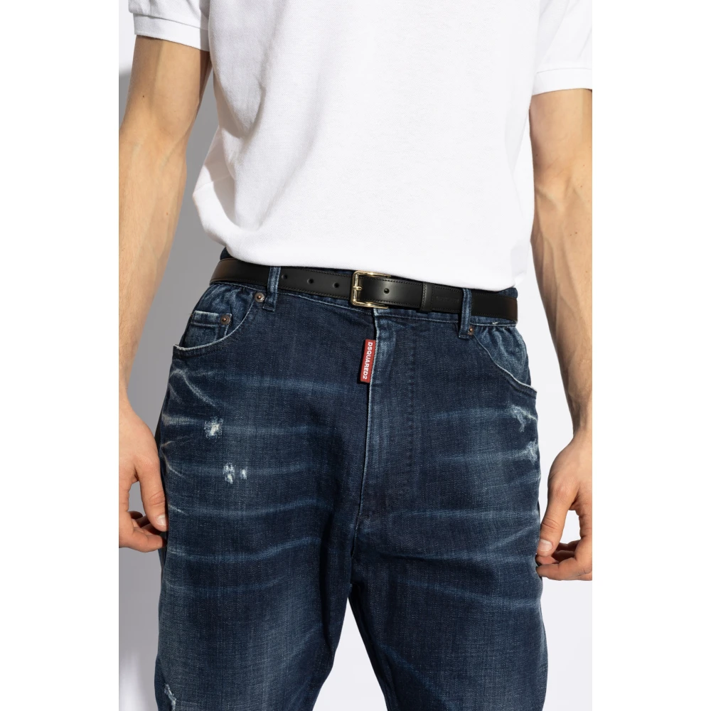 Dsquared2 Leren riem Black Heren