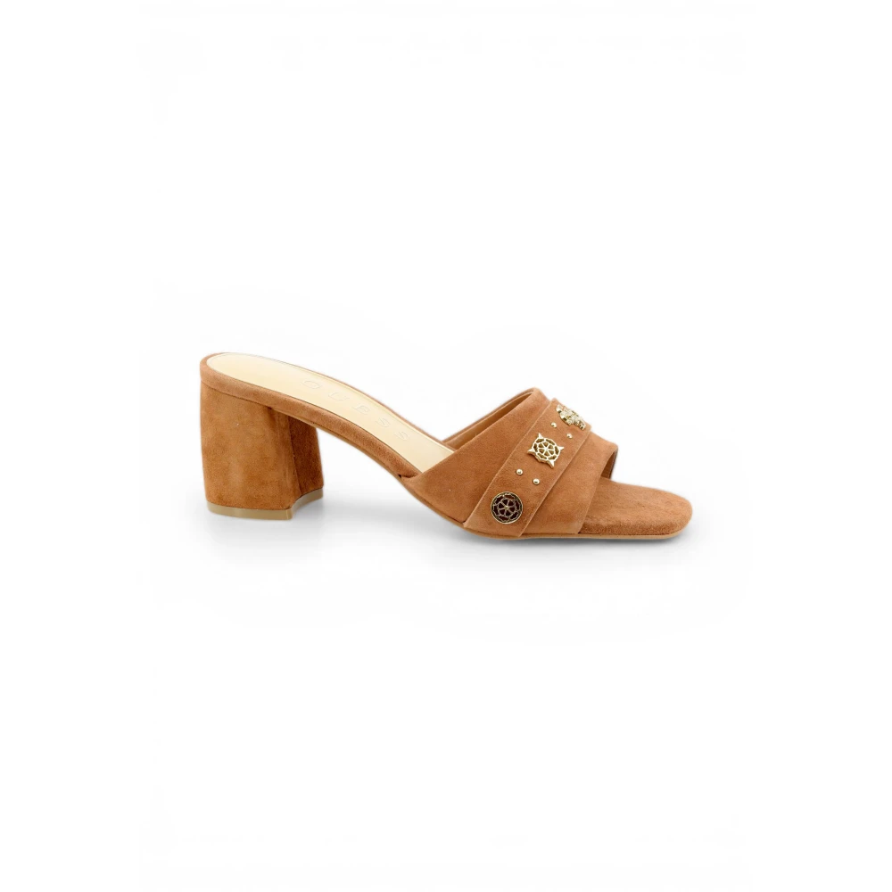 Guess Brown Heeled Mules, Female, 6 Uk, Heeled Mules