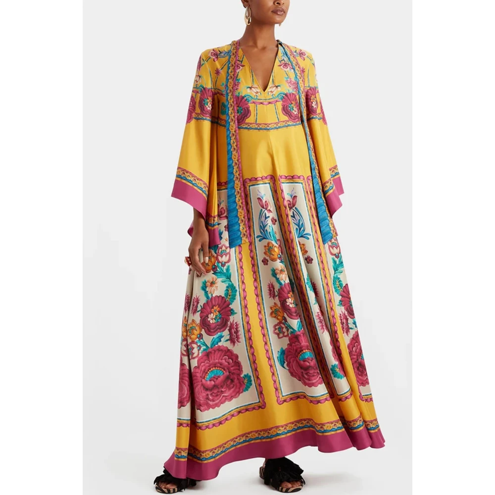 La DoubleJ Geometrische Print Zijden Jurk Multicolor Dames