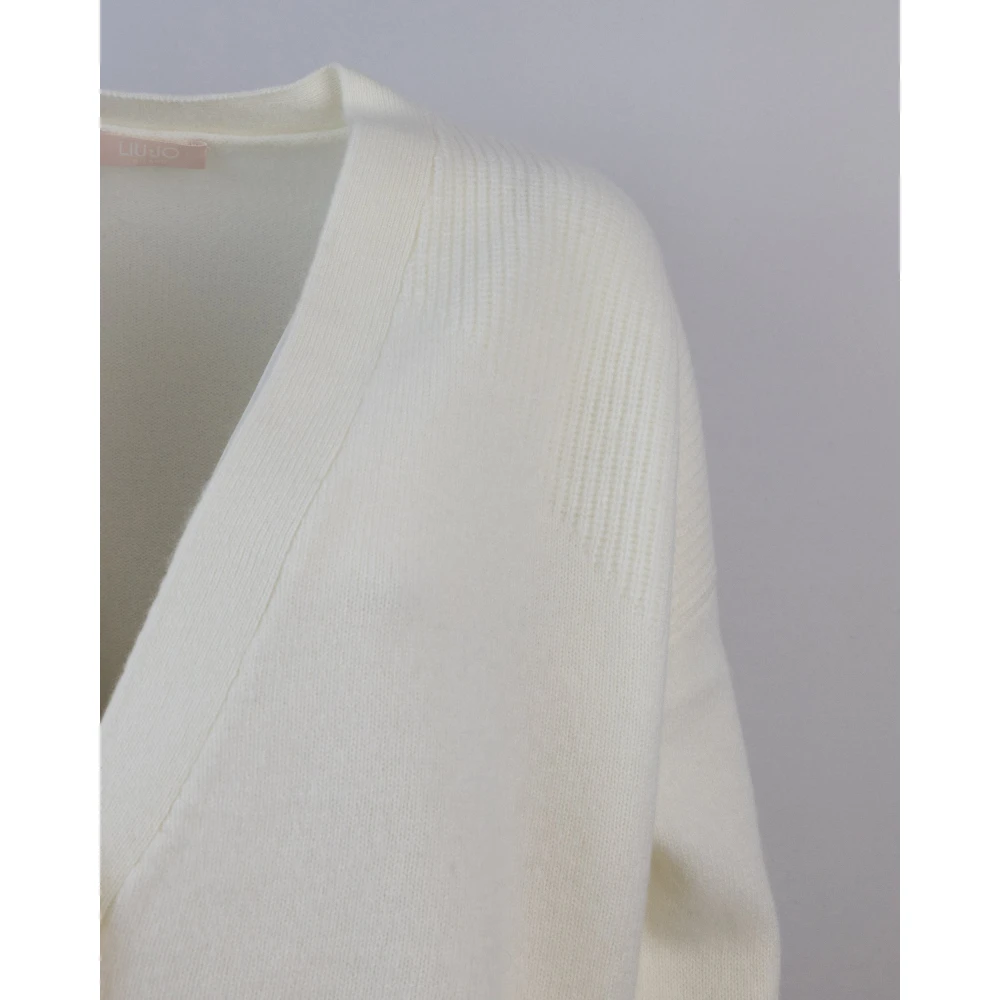Liu Jo Witte V-hals Wollen Vest White Dames