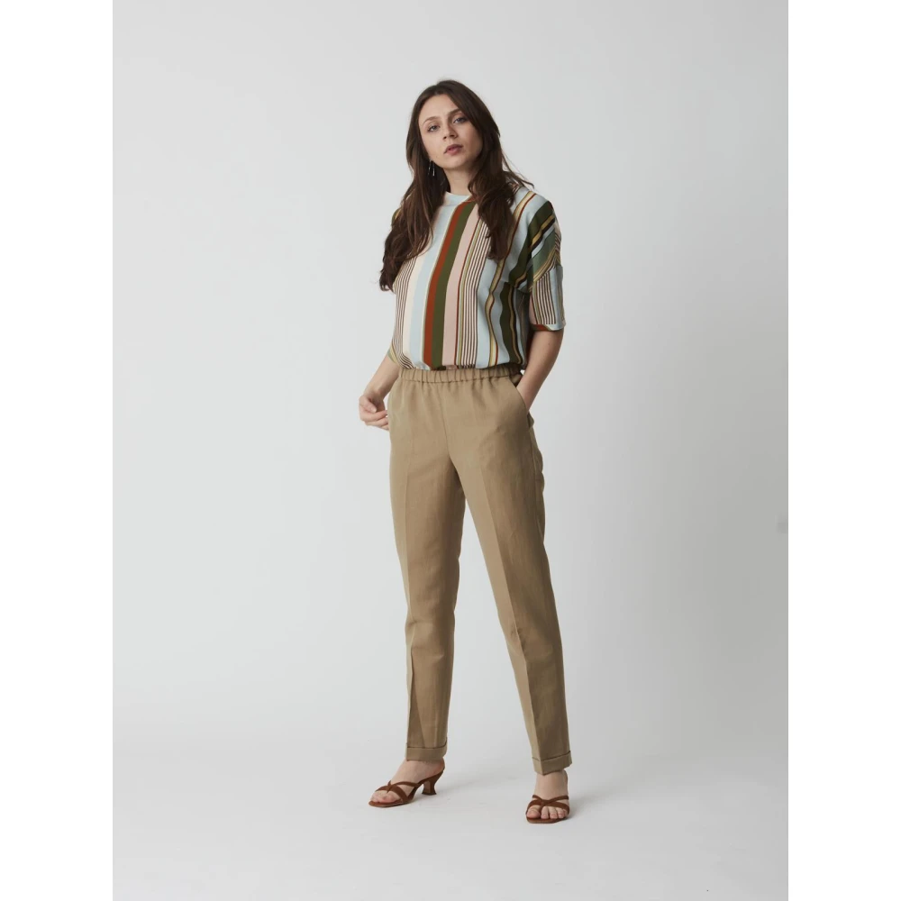 Aspesi Casual Katoenen Broek Beige Dames
