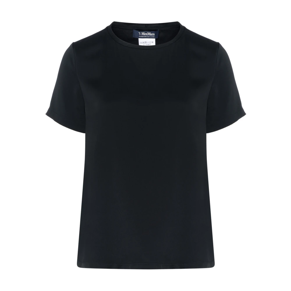 Max Mara Zwarte Zijden T-Shirt Rebecca Black Dames