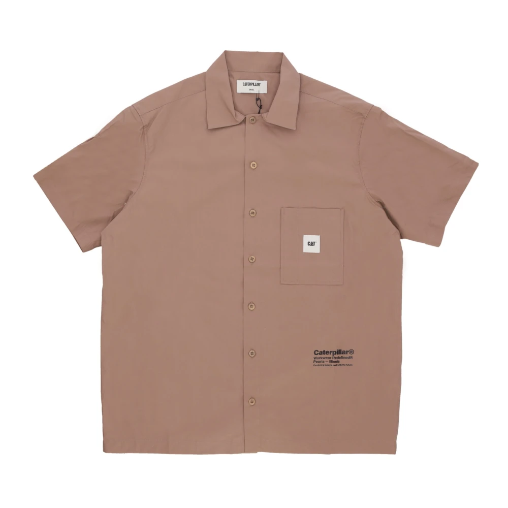 CAT Woestijn Shirt Korte Mouwen T-Shirt Man Brown Heren