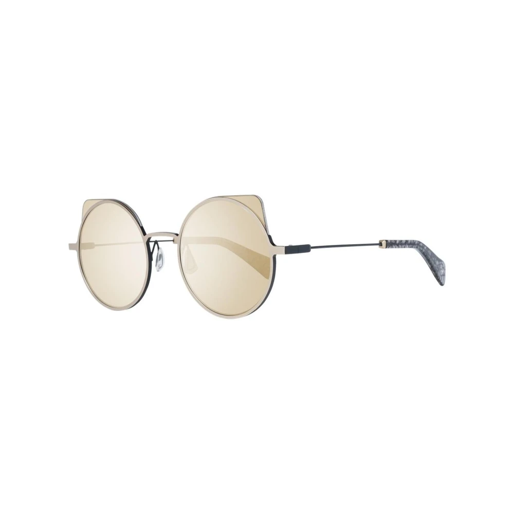 Yohji Yamamoto Men's Gray Mirrored Round Sunglasses