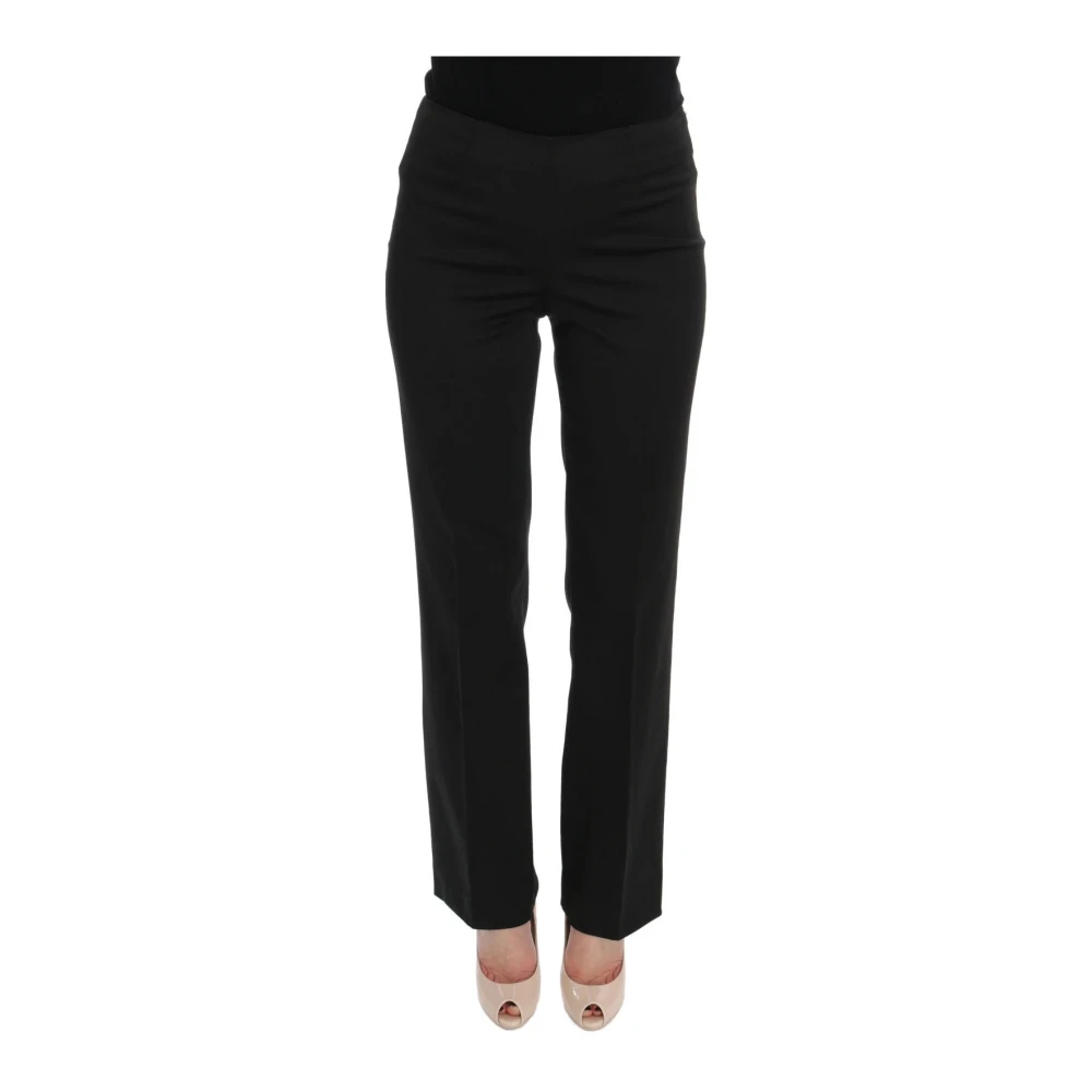 Bencivenga Women's Black Straight Fit Dress Trousers Pants