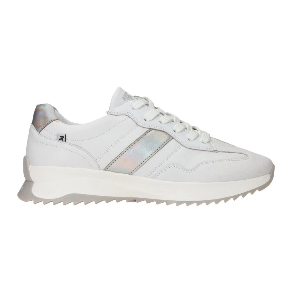 Rieker Sportieve witte sneaker met metallic accenten Dames Schoenen