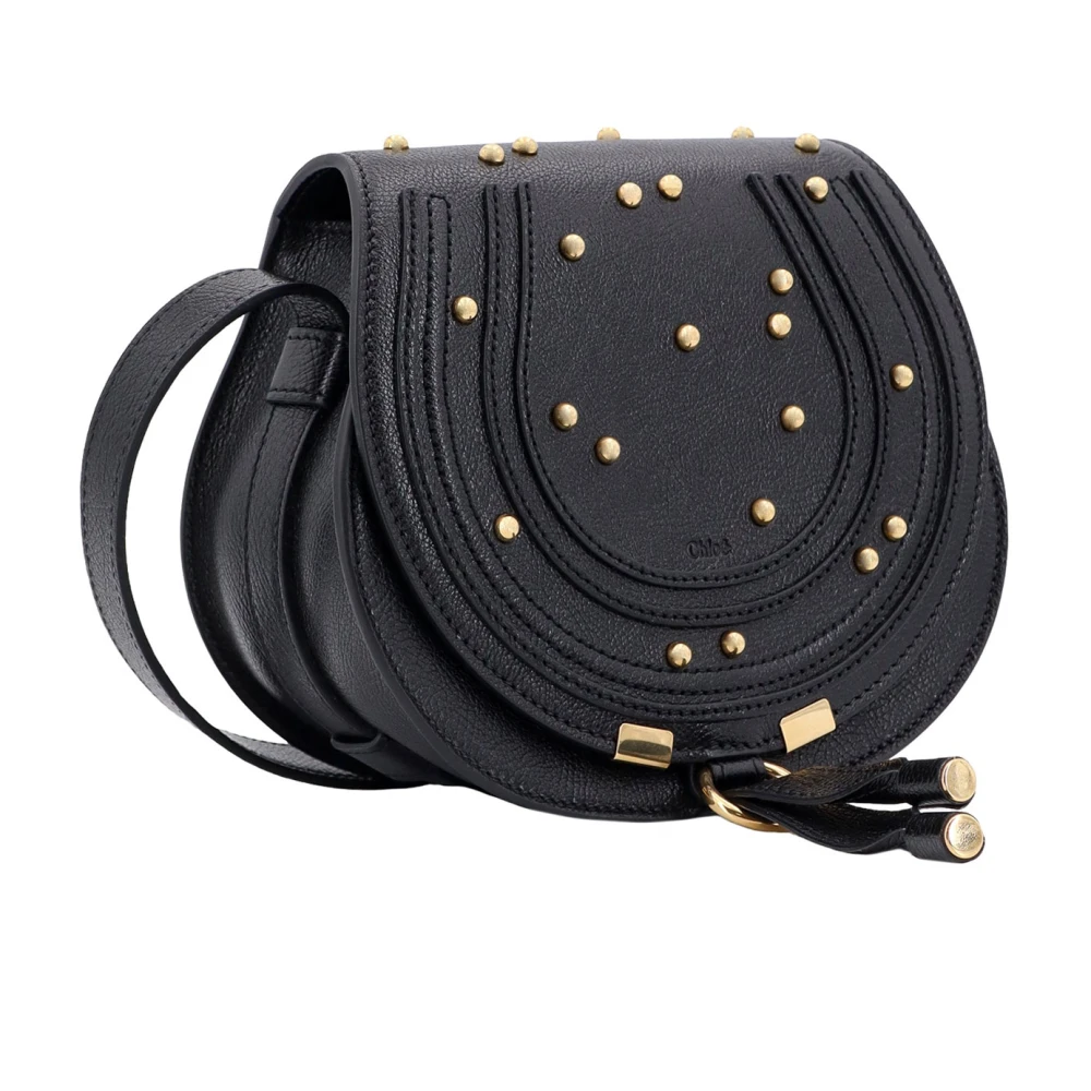 Chloé Zwarte leren schoudertas met klep Black Dames