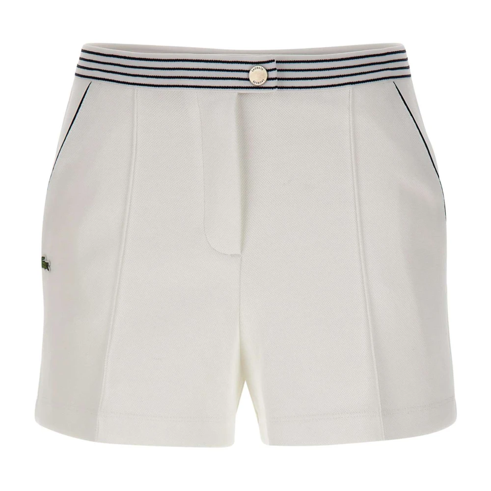 Lacoste White French Made Piqué Shorts - Female - Short Shorts - M - Shorts