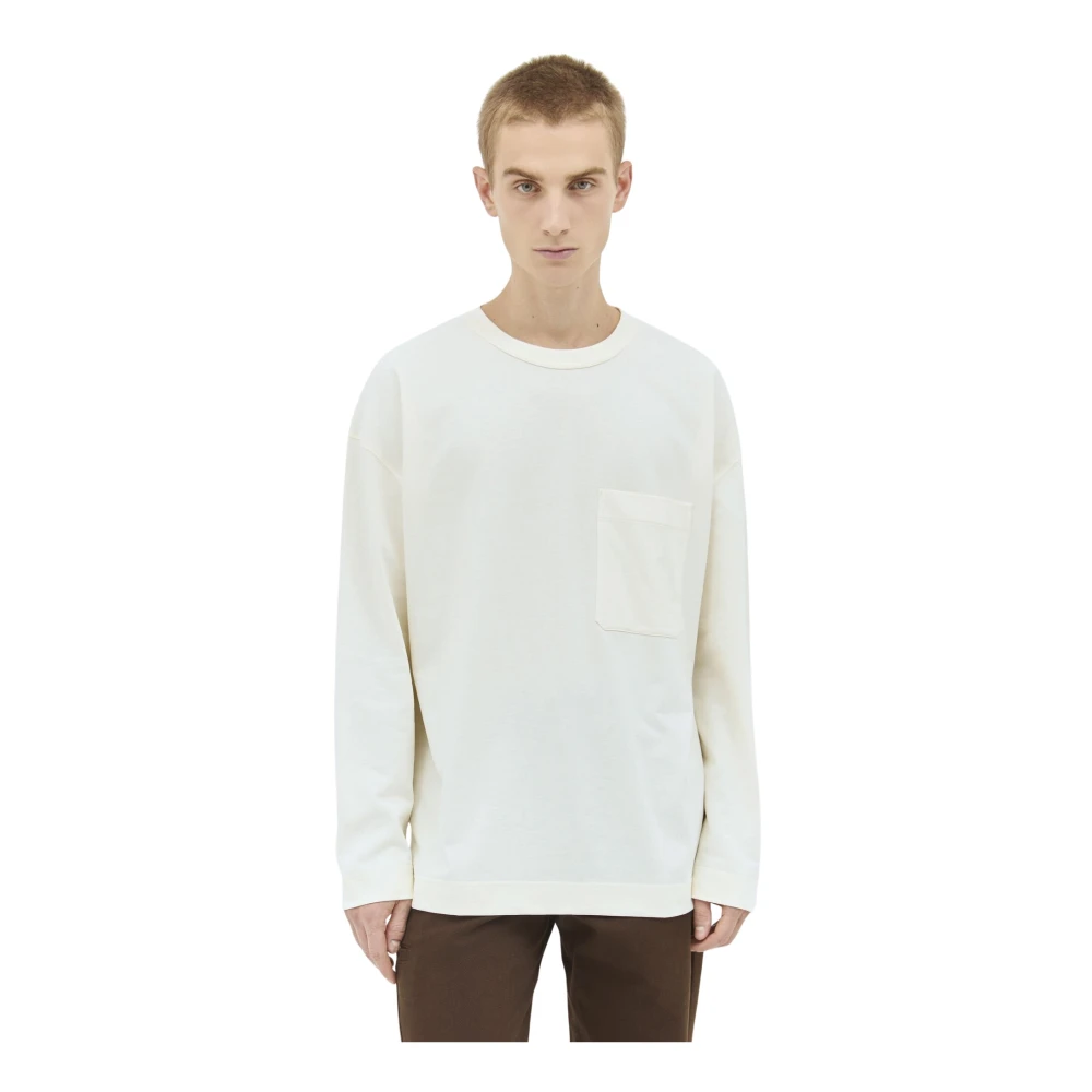 Lemaire Katoenen Jersey Longsleeve T-shirt Beige Heren
