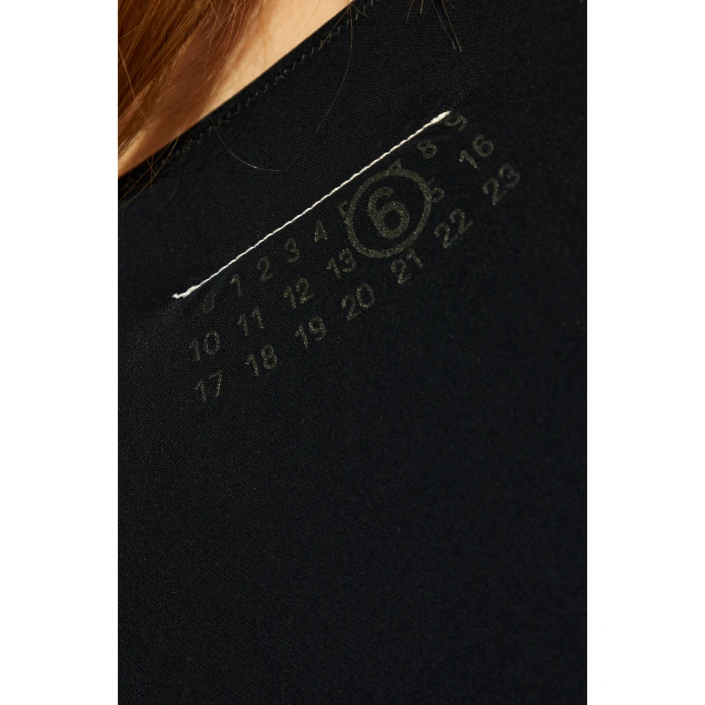 MM6 Maison Margiela Lange mouw bodysuit Black Dames