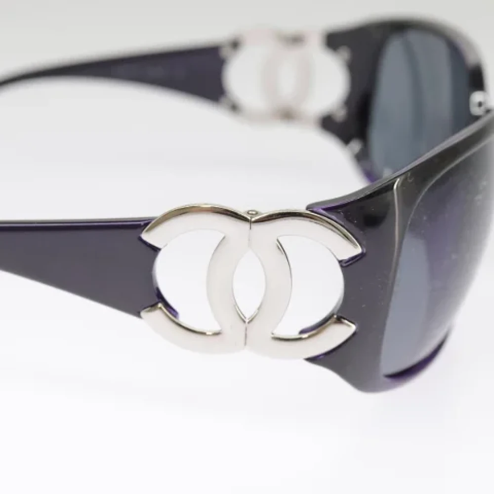 Chanel Vintage Pre-owned Plastic sunglasses Black Dames