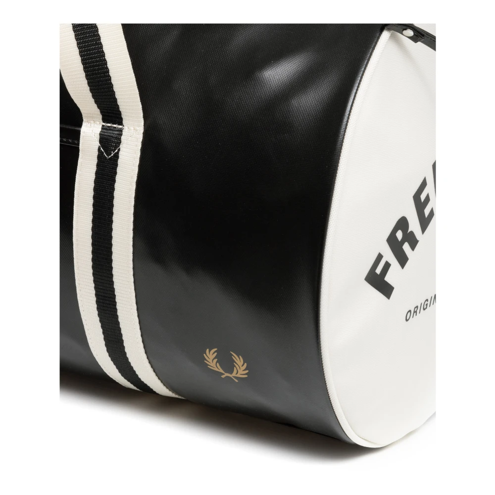 Fred Perry Multicolor Geborduurde Gymtas met Verstelbare Band Black Heren