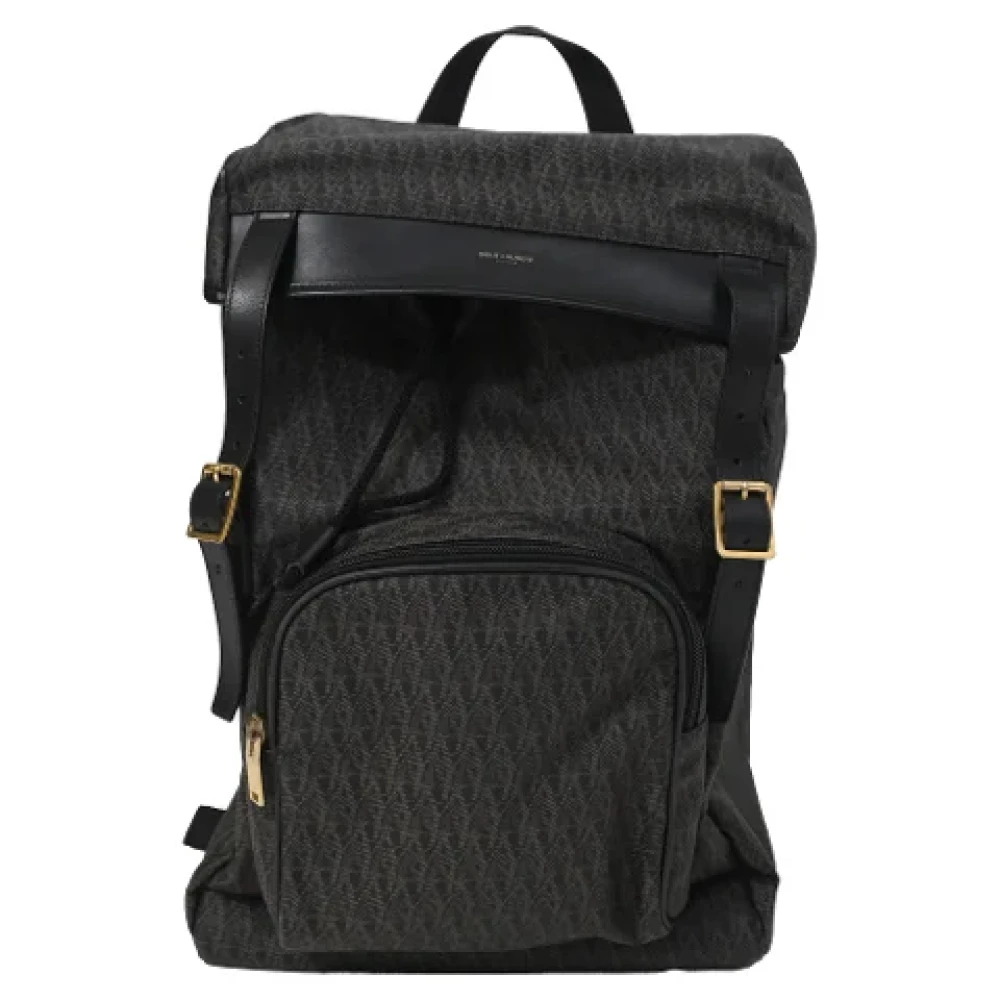 Yves Saint Laurent Vintage Pre-owned Canvas backpacks Black Dames