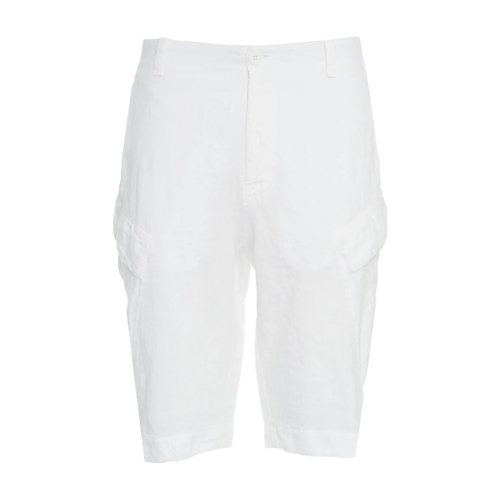 Transit Stijlvolle witte linnen cargoshorts White Heren