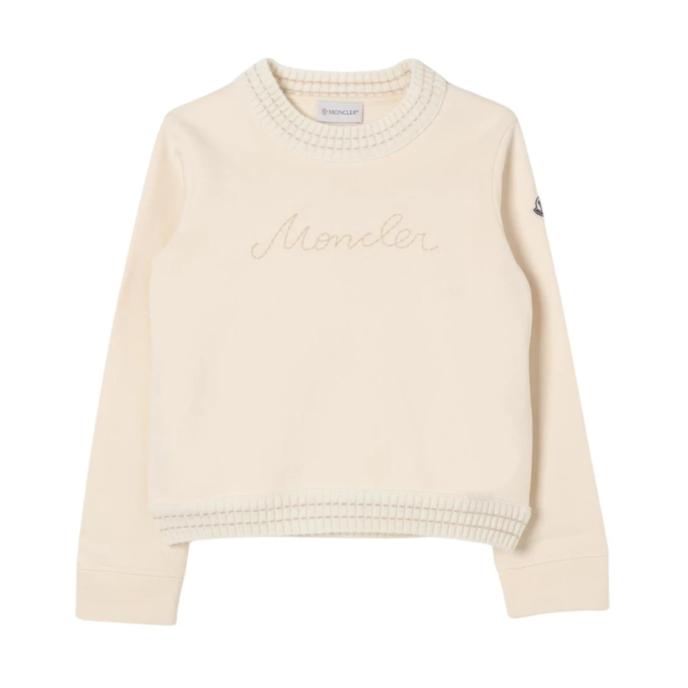 Moncler Unisex Kids Beige Kids Knitwear, 10 Y, Yellow Knit Pullover Jumper
