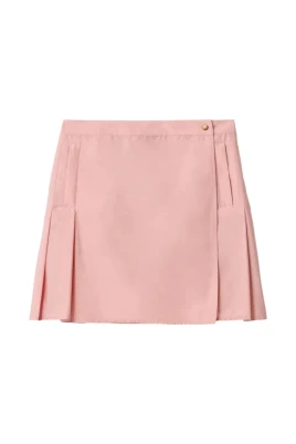 Plisserad Mini Kjol i Stretch Nylon