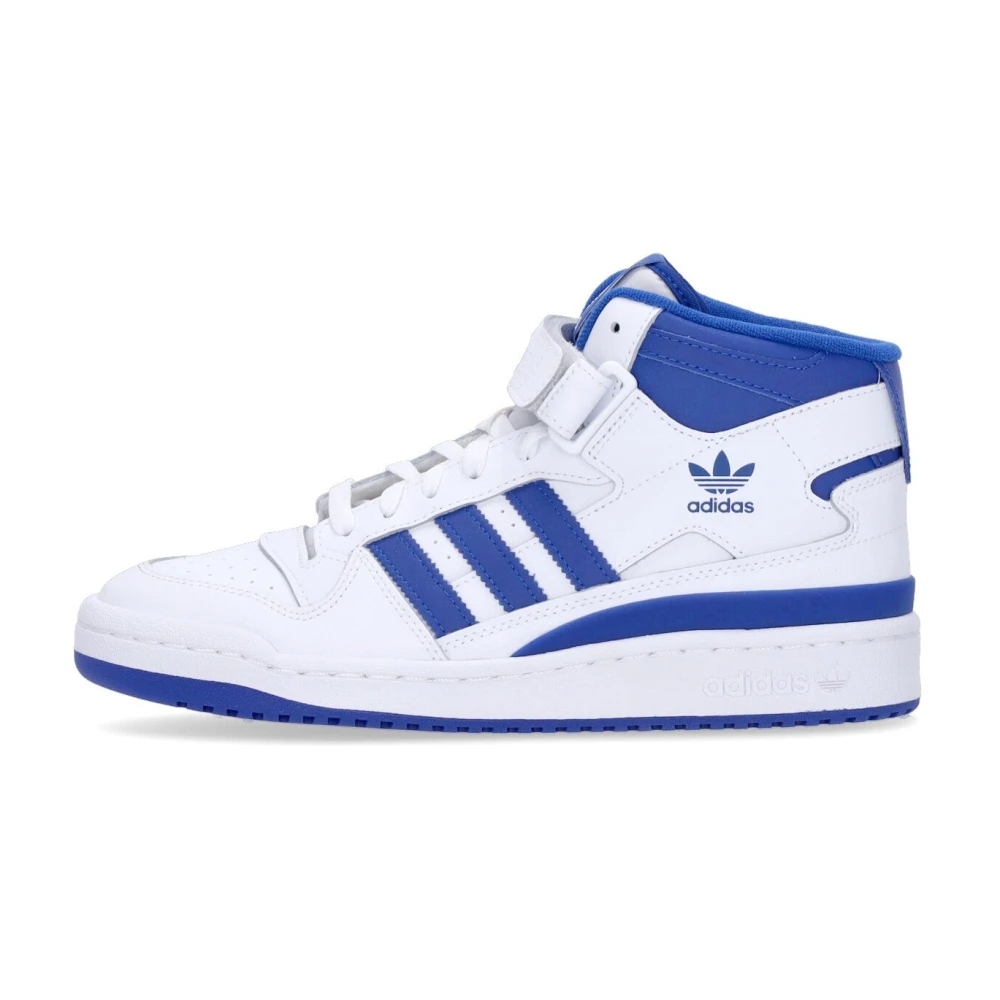 Adidas White Forum Mid Basketball Shoe - Male - Skateboarding - 8 Uk - Sport