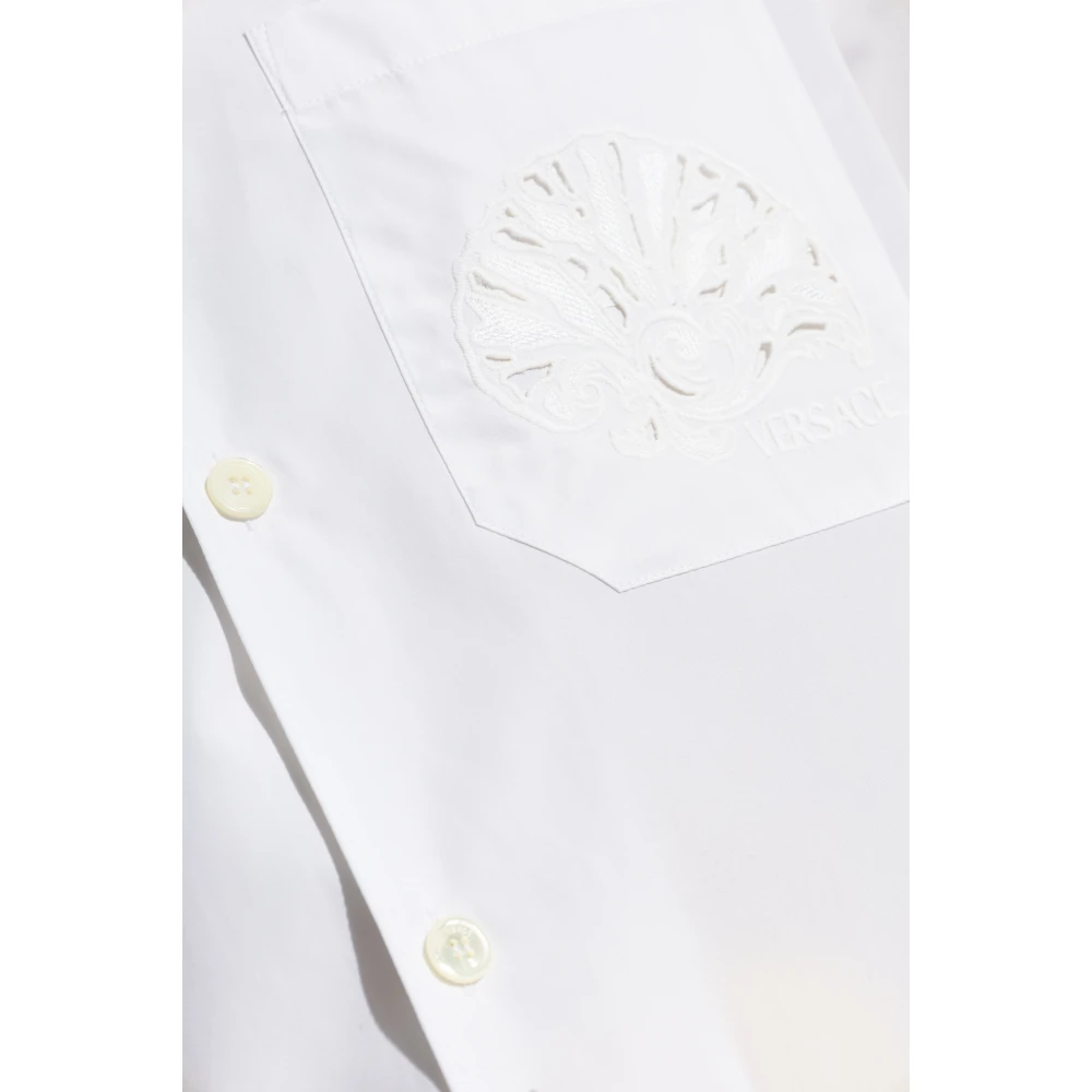 Versace Shirt met patroon op de achterkant White Heren