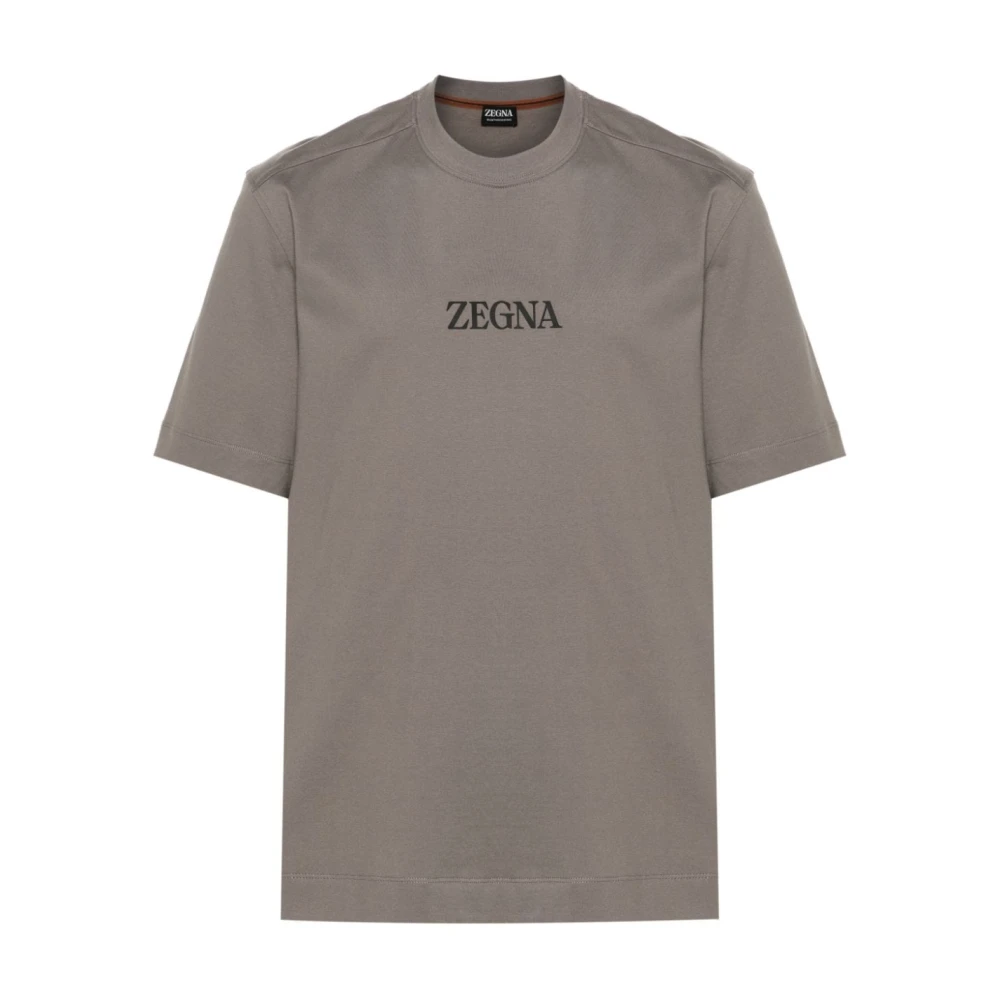 Ermenegildo Zegna Bruin Katoenen Crew Neck T-shirt Brown Heren