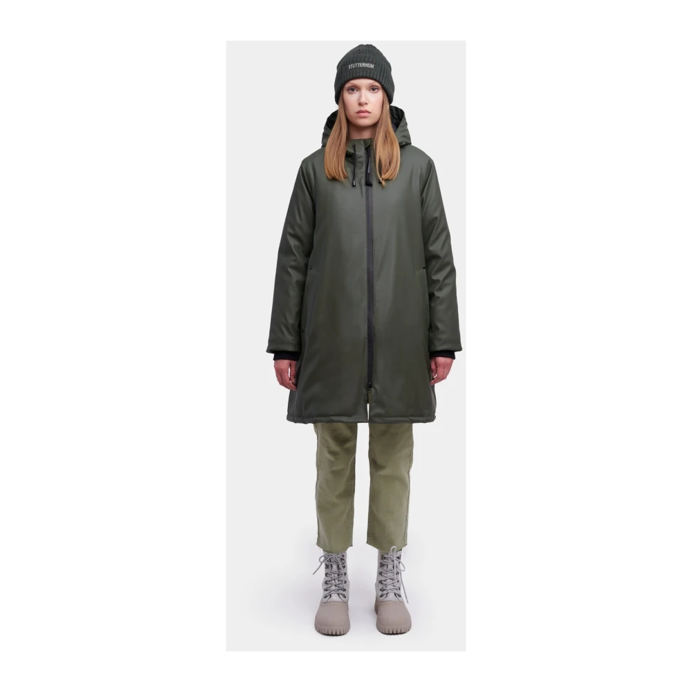 Stutterheim Warm A-Line Regenjas voor Vrouwen Green Dames