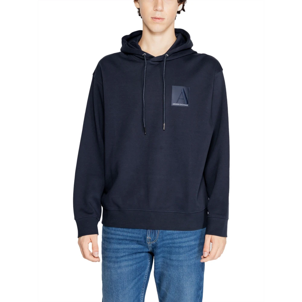 Emporio Armani Blauwe Logo Hoodie Truien Blue Heren