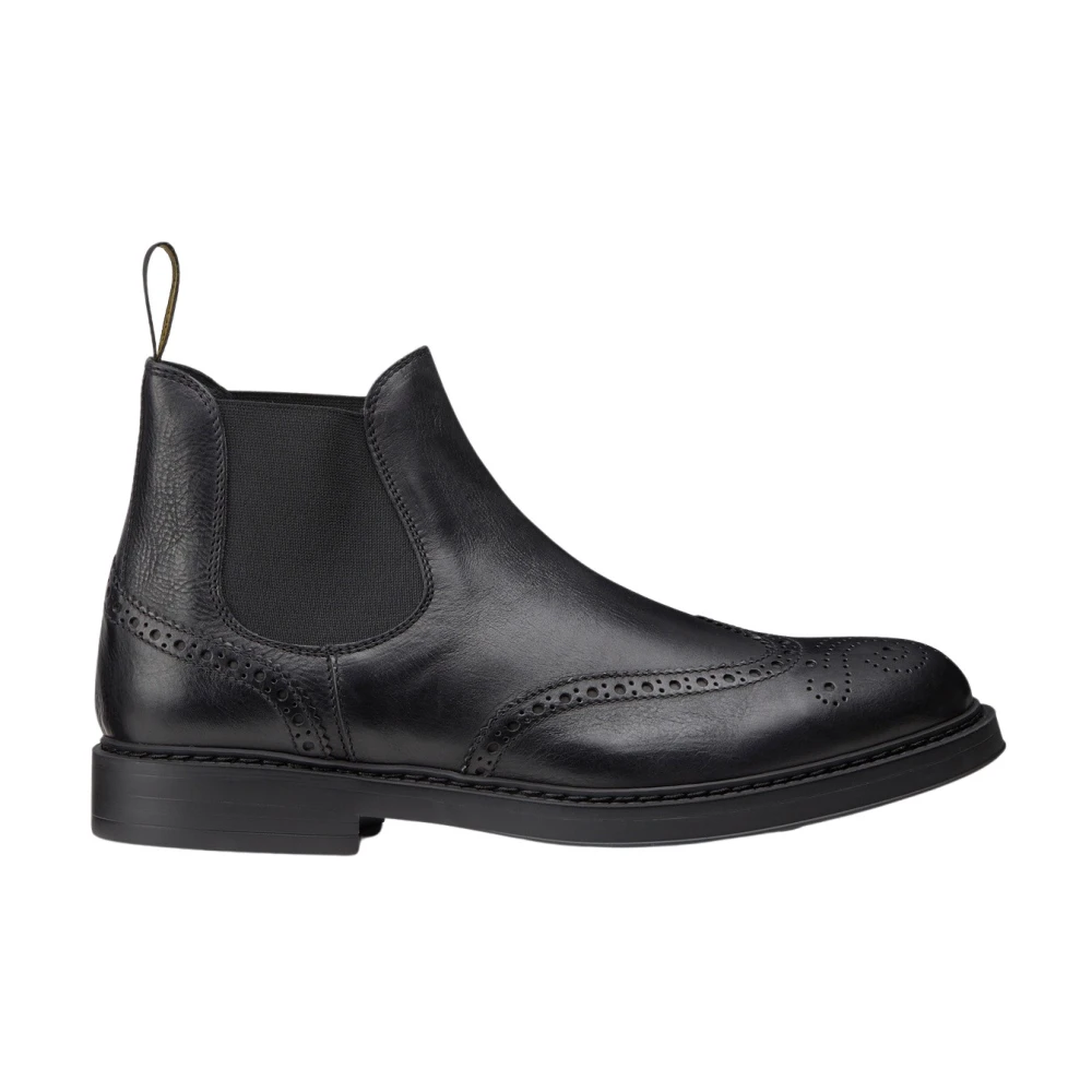 Doucal's Black Chelsea Boots, Male, 7 1/2 Uk, Leather Beatles Ankle Boot