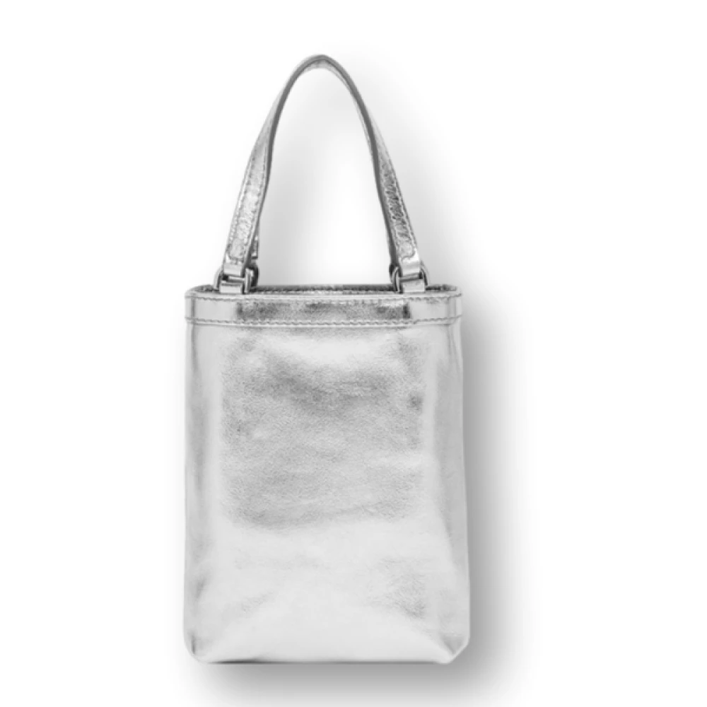 Gianni Chiarini Mini metallic leren handtas Gray Dames
