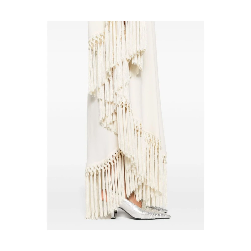 Taller Marmo Ivoor Witte Franje Column Jurk White Dames