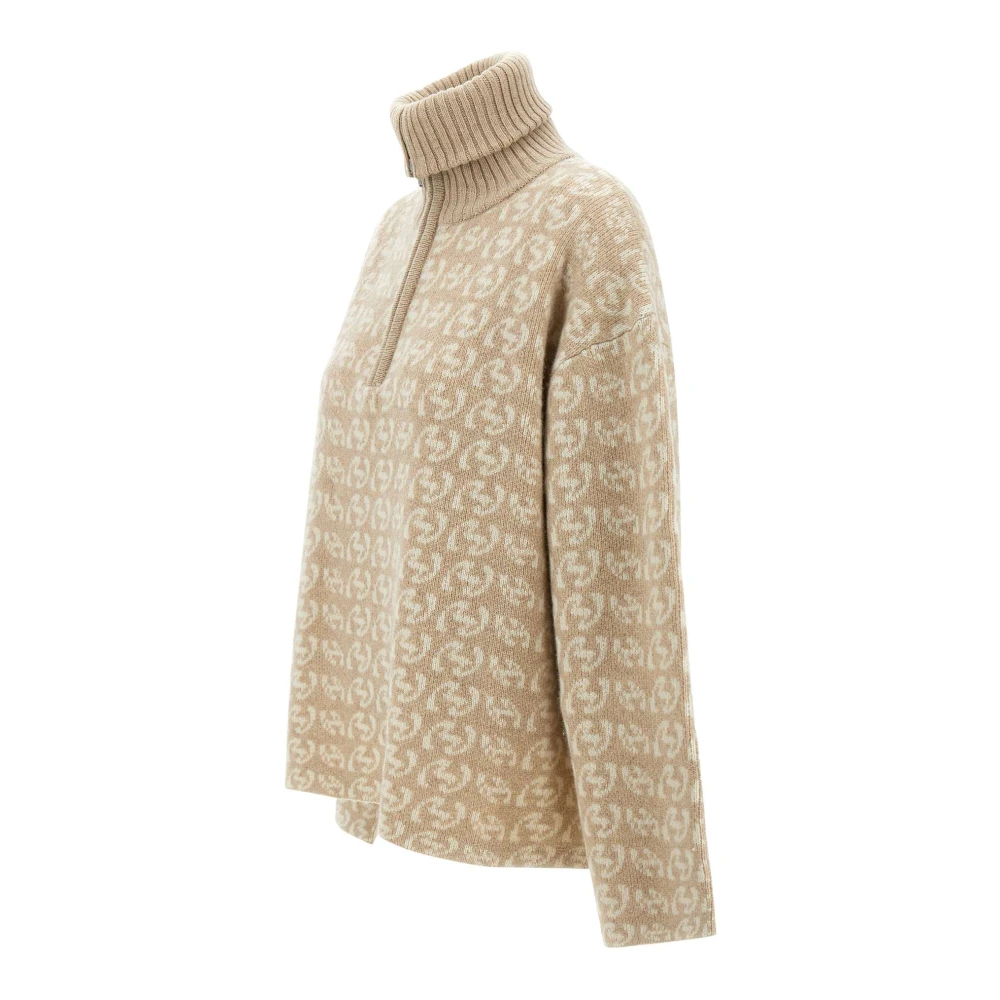 Holzweiler Monogram Merino Wol Trui Zand Wit Beige Dames
