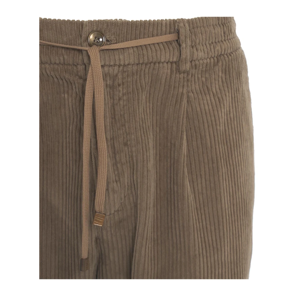 Cruna Bruine Slim-Fit Katoenen Broek Aw24 Brown Heren