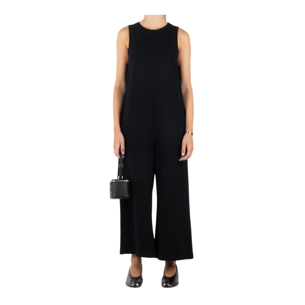 MM6 Maison Margiela Zwarte Wollen Blend Trui Jurk Black Dames