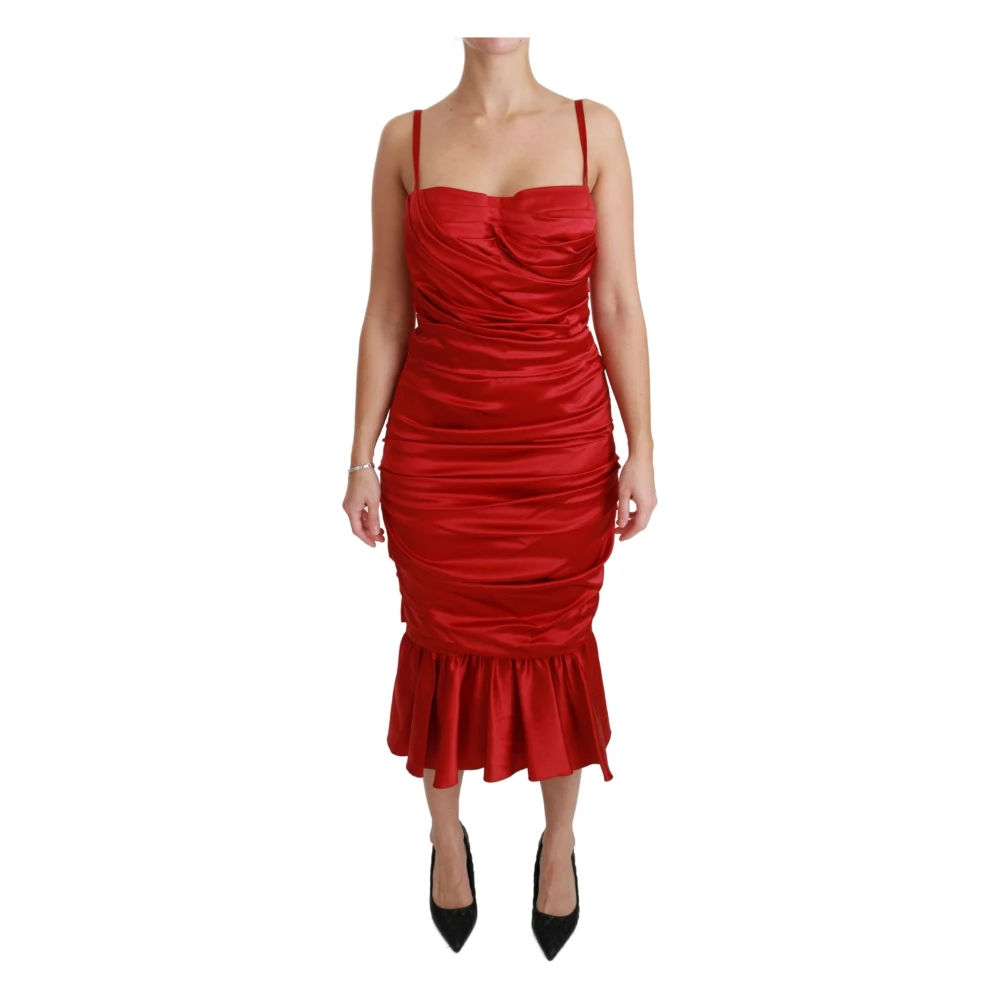 Dolce & Gabbana Women's Red Silk Mermaid Fit And Flare Dress - Party Dresses - 2XS - Dresses