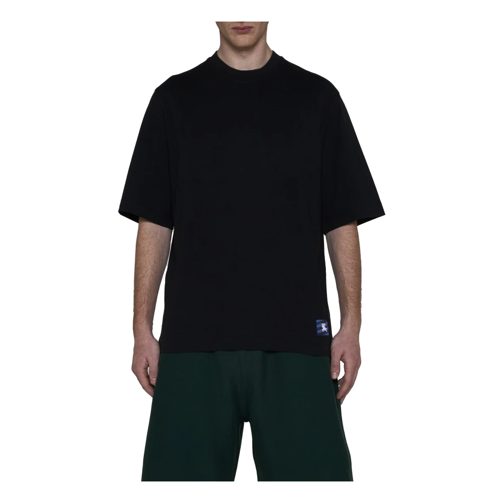 Burberry Zwarte T-shirts en Polos met Equestrian Knight motief Black Heren