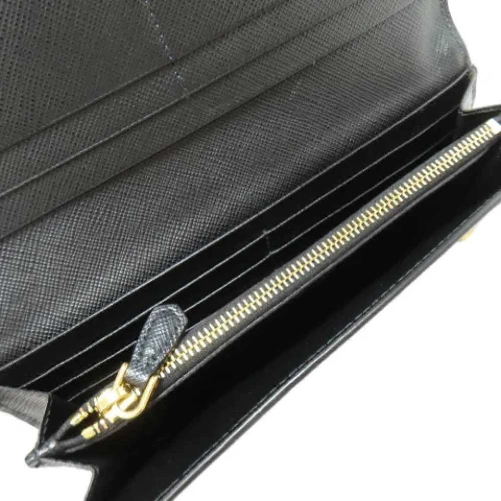 Prada Vintage Pre-owned Leather wallets Black Dames