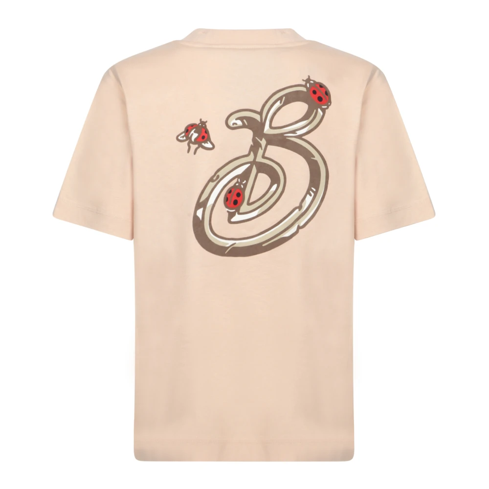 Burberry Lieveheersbeestje Logo Katoenen Crew Neck T-shirt Beige Dames