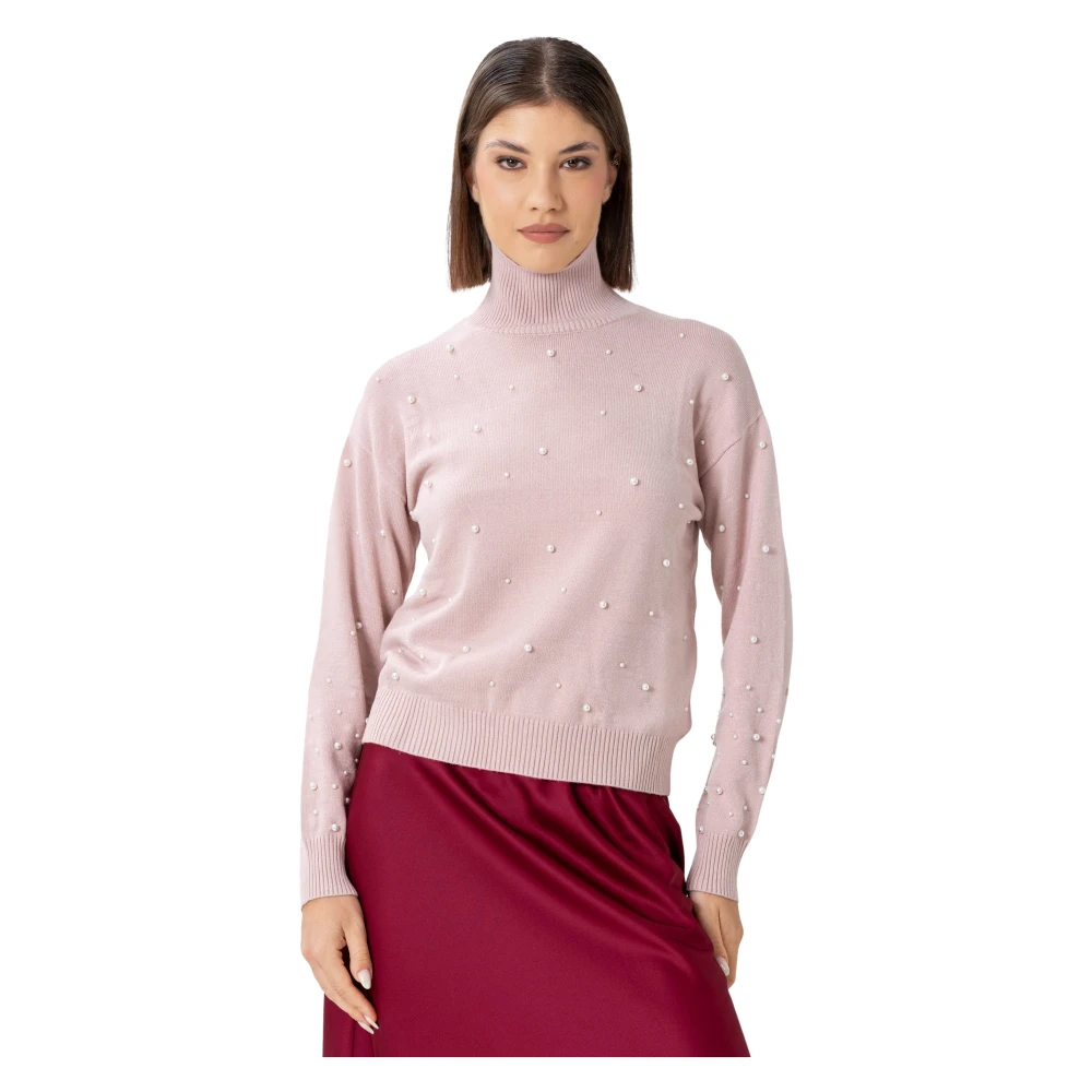 Kocca Rosa Chic Höghalsad Tröja Med Struktur