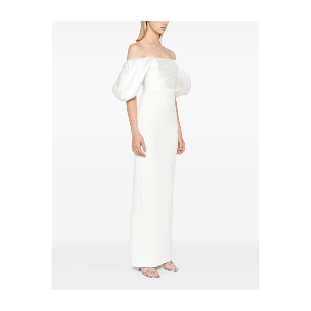 Solace London Witte Strapless Maxi Jurk White Dames